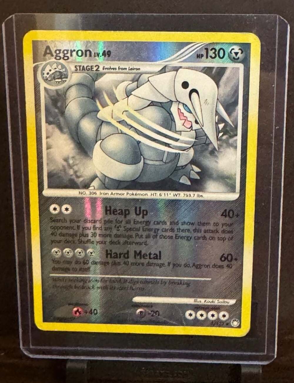 2007 Pokemon Diamond & Pearl Mysterious Treasures Aggron Lv. 49 Holo Rare 1/123